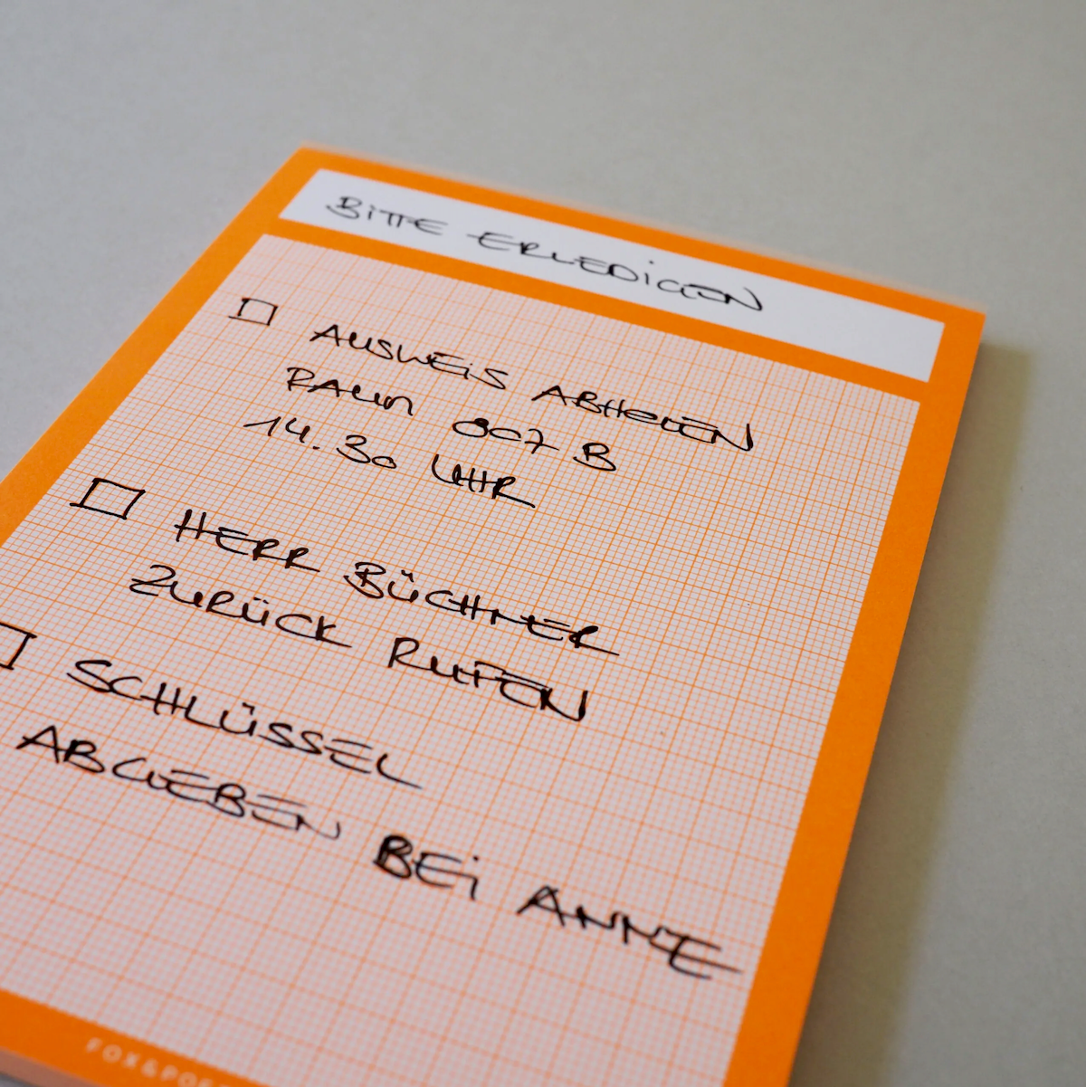Fox und Poet Notizblock Caro DIN A5 mit 50 karierten Seiten, 90g Papier