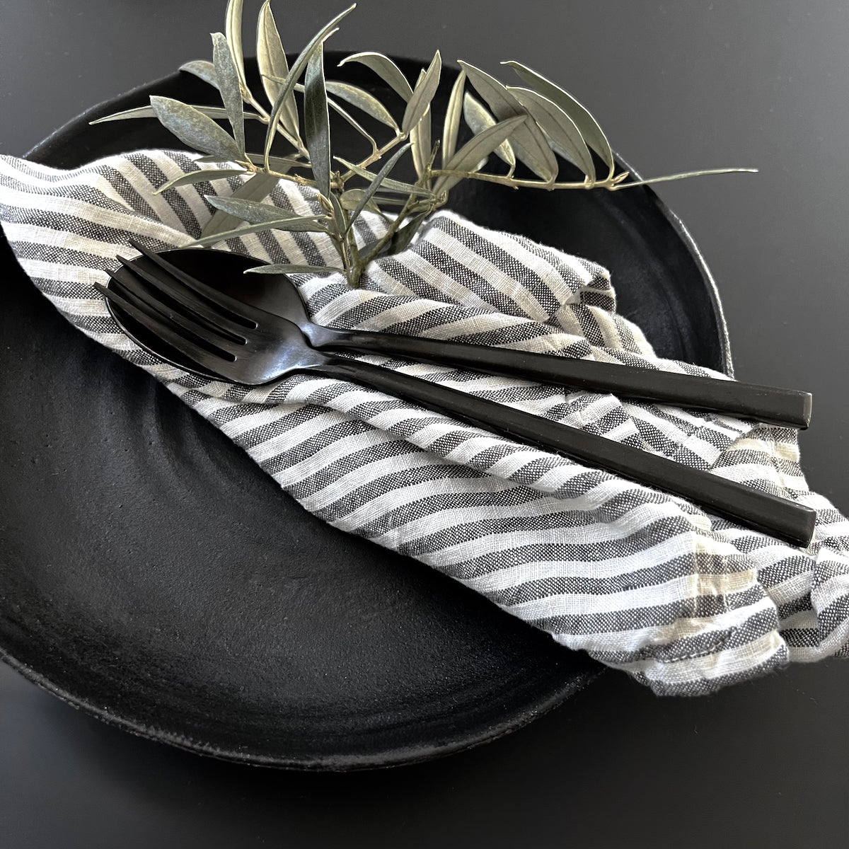 Leinen Serviette - Strips
