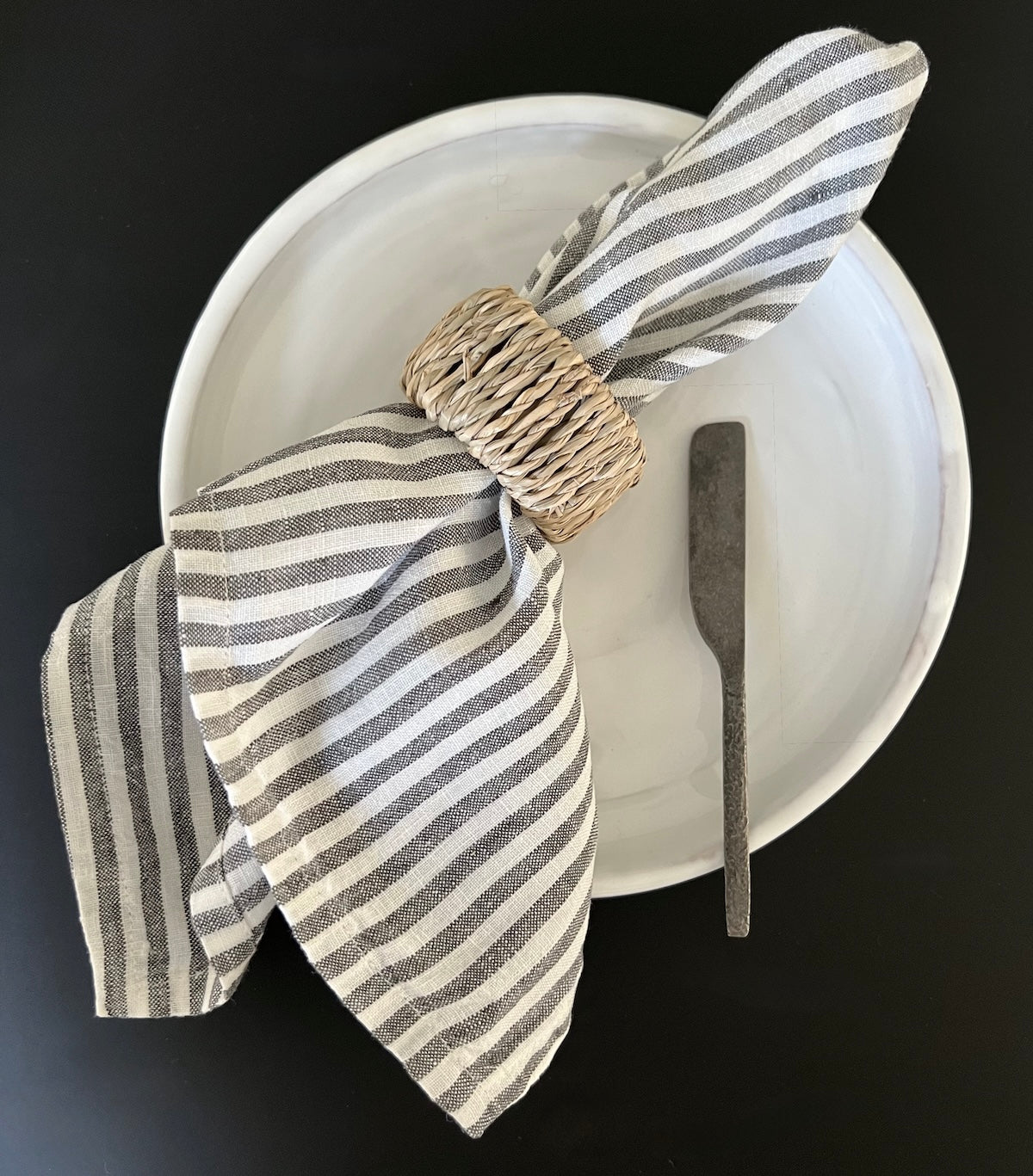 Leinen Serviette - Strips