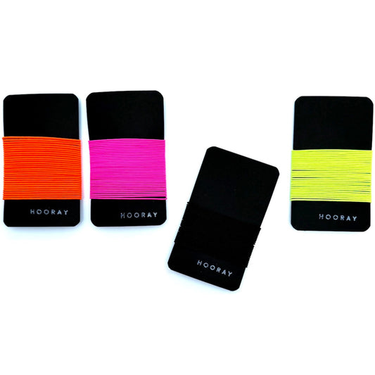 1mm elastische Geschenkbänder in Neon und schwarz