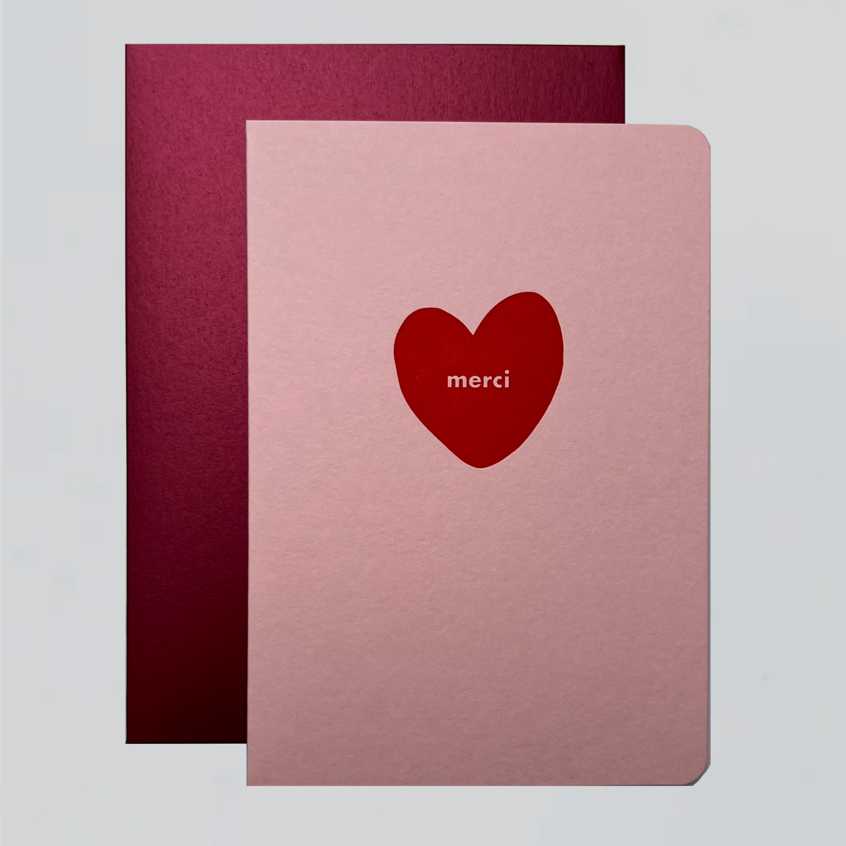 Klappkarte Merci mit Herz-Motiv von Le Typographe