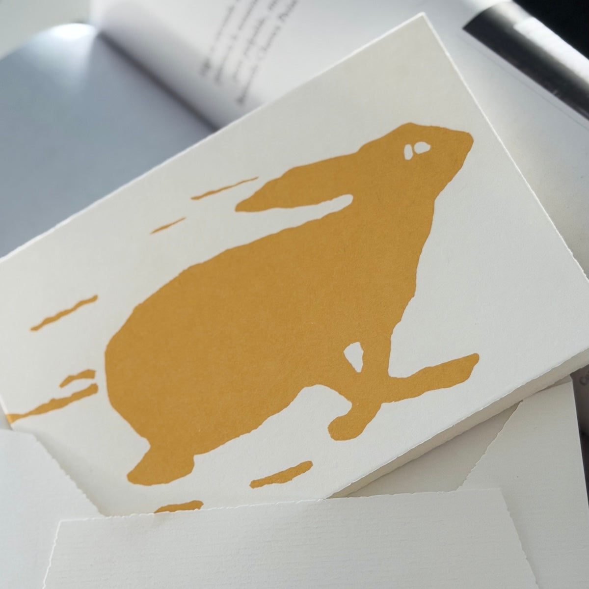 Siebdruck Karte mit Hasen 