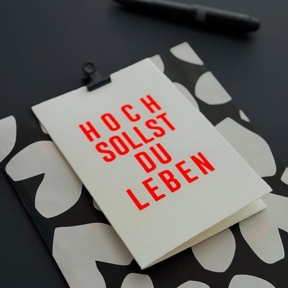 Besondere Glückwunschkarte mit Schrift