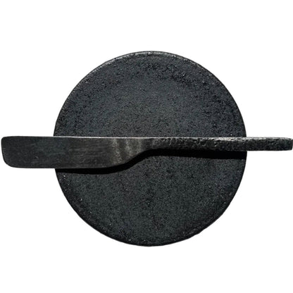 Schwarze Keramik Butterdose 
