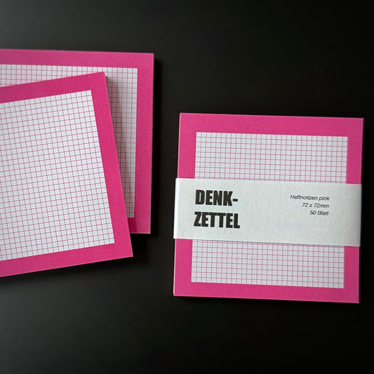 Haftnotizen neon pink karriert