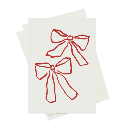 Postkarte mit oter Schleife