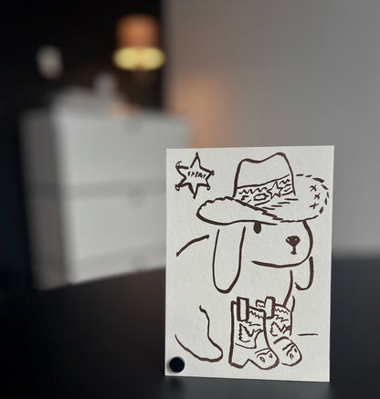 Postkarte - Sheriff Bunny