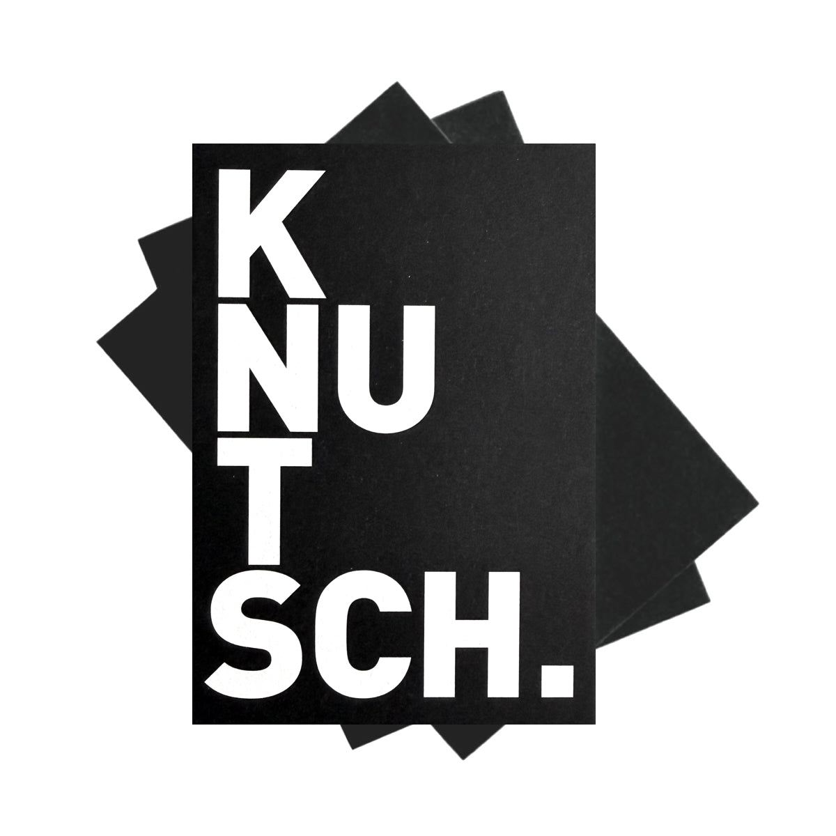 Postkarte mit Knutsch Schrift in schwarz weiss