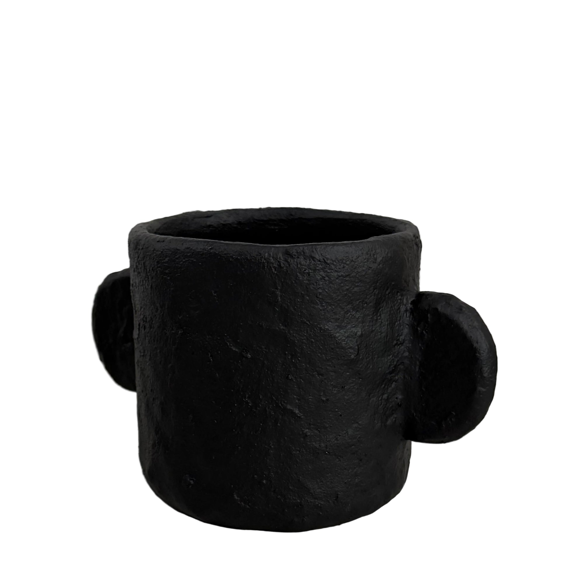 Schwarzer Blumentopf aus Papiermarche