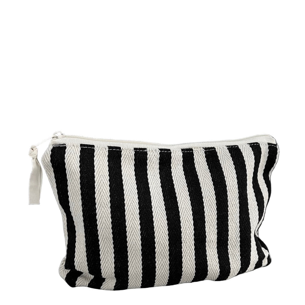 Gestreifte Pouch, Baumwolle schwarz weiß