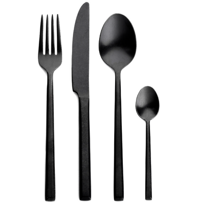 Besteck Pure Black 24-teilig schwarz matt Komplettset