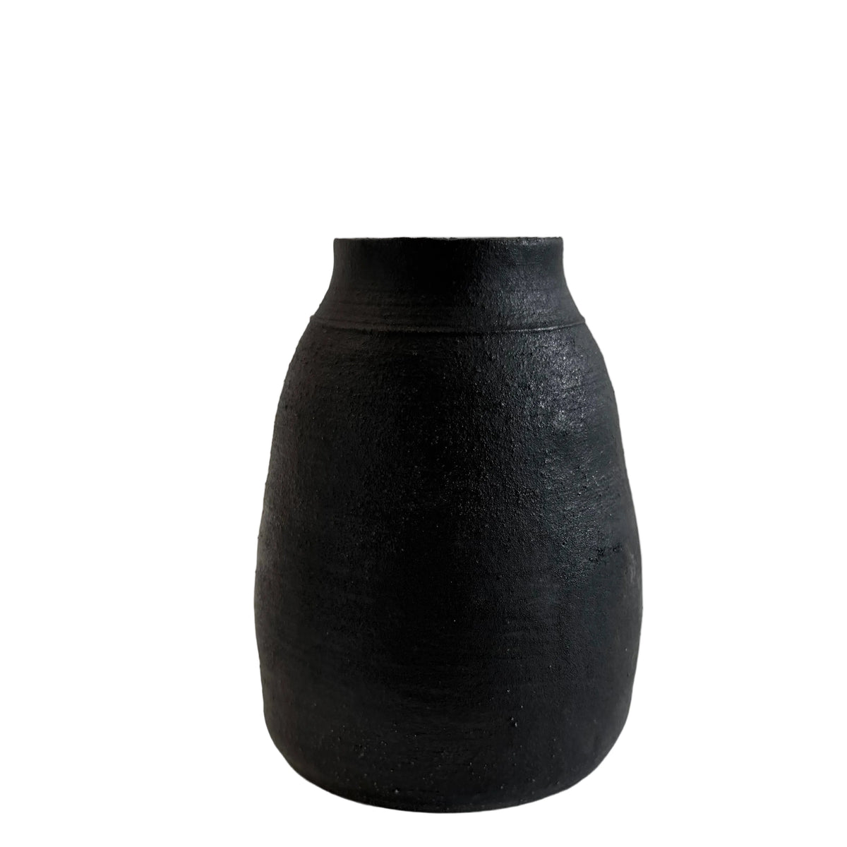 Schwarze Keramikvase