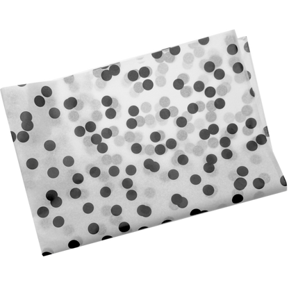 Weises Seidenpapier mit schwarzen Punkten