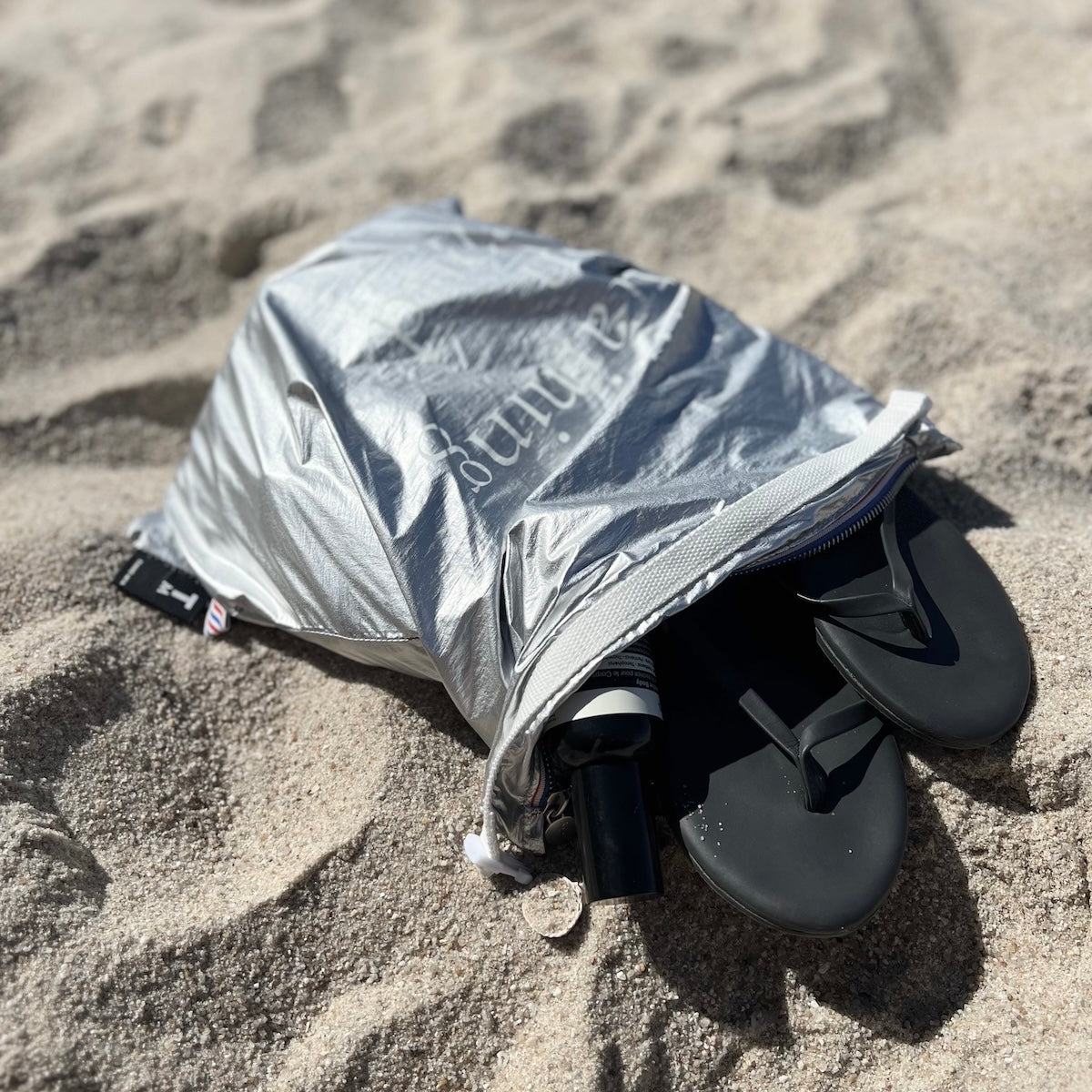 Schuhtasche Shoe Bag silber Detailansicht
