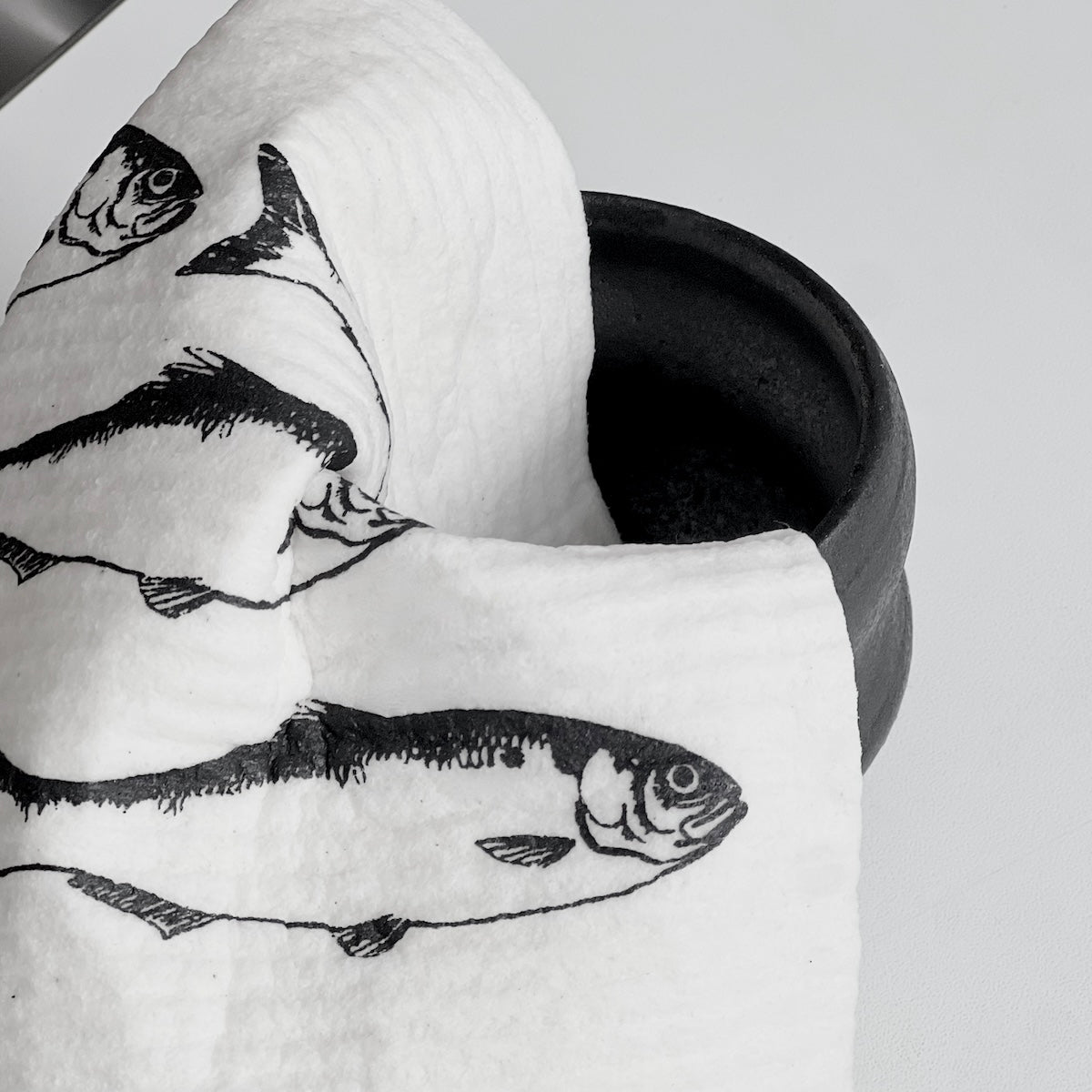 Küchenspüllappen mit Siebdruckmotiv Fisch