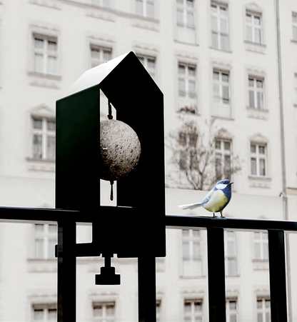 Das 'Tiny Bird House' lässt sich ganz ohne Werkzeug mittels der Schraubbefestigung an Geländern, Fensterbänken und allem was bis zu 2,5cm dick ist befestigen. Du kannst z.B. einen klassischen Meisenknödel einfach oben im Dach anbringen. Ein wetterbeständiger Hingucker für deinen Balkon oder Garten, nach einem Entwurf von Michael Hilgers für purStahl (made im Sauerland).
Maße: 23 x 8 x 8
Material: 2mm Stahl, schwarz matt pulverbeschichtet