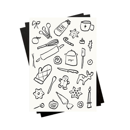 Postkarte - Weihnachtsbäckerei