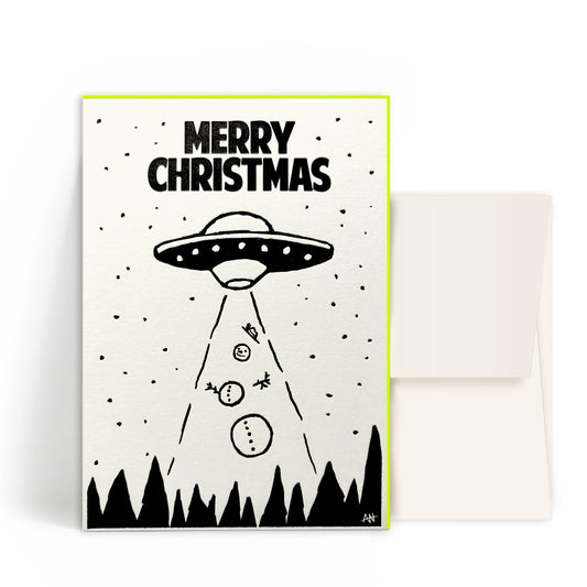 Karte mit Umschlag - Weihnachtsufo